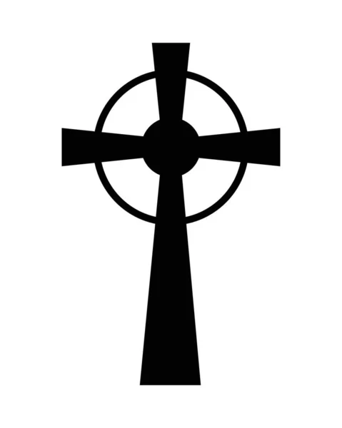 Diseño de vectores de silueta cruzada cristiana y católica — Vector de stock
