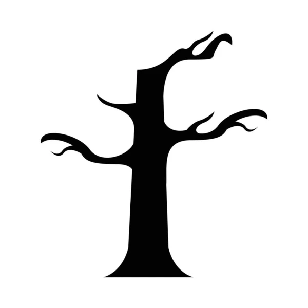 Conception vectorielle isolée de silhouette d'arbre nu — Image vectorielle