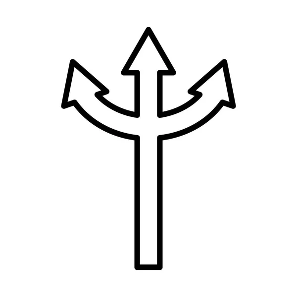 Halloween three pronged spear line style icon vector design — Stock Vector