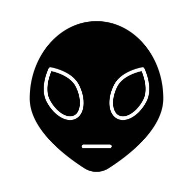 Uzaylı yüz silueti biçim vektör tasarımı