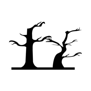 İzole edilmiş çıplak ağaçlar, siluet vektör tasarımı