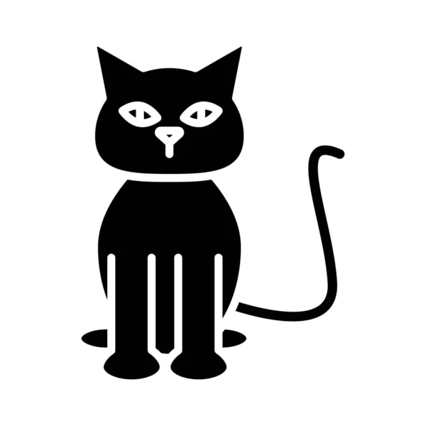 Roztomilý kočičí silueta styl ikony vektor design — Stockový vektor