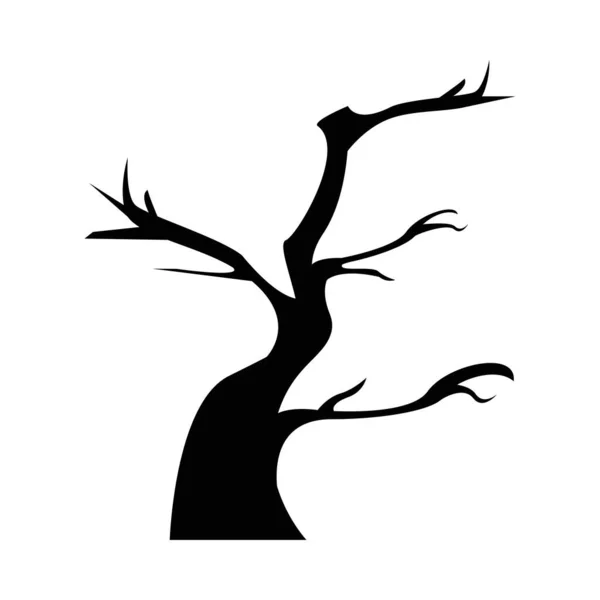 孤立した裸の木のシルエットベクトルデザイン — ストックベクタ