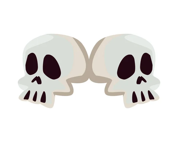 Iconos de cráneos aislados diseño vectorial — Vector de stock