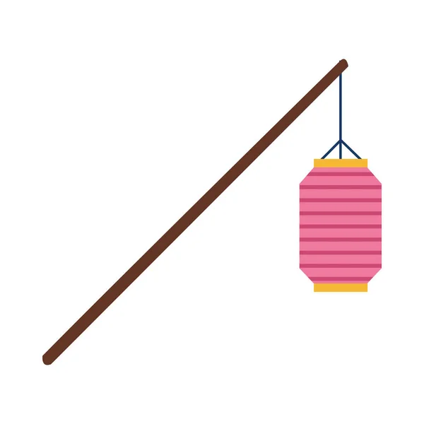 隔離された中国のピンクのランタンベクトルデザイン — ストックベクタ
