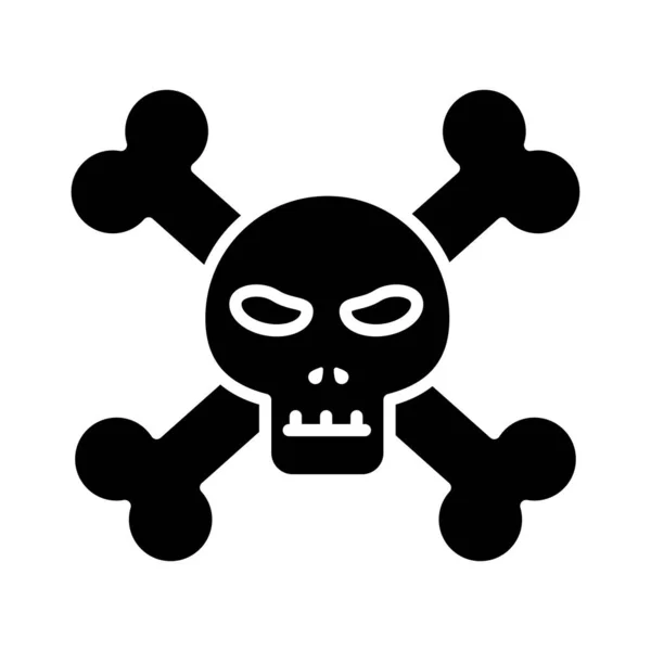 Skull with bones silhouette style icon vector design — Stock Vector
