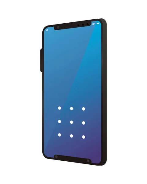 Isoliertes 3D-Smartphone mit blauer Tapete im Vektordesign — Stockvektor