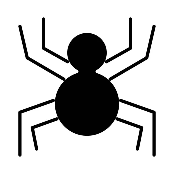 Halloween aranha silhueta estilo ícone vetor design — Vetor de Stock