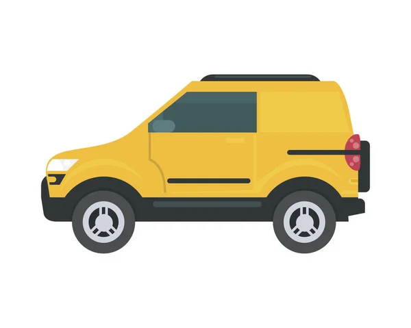 Conception isolée de vecteur de voiture jaune — Image vectorielle
