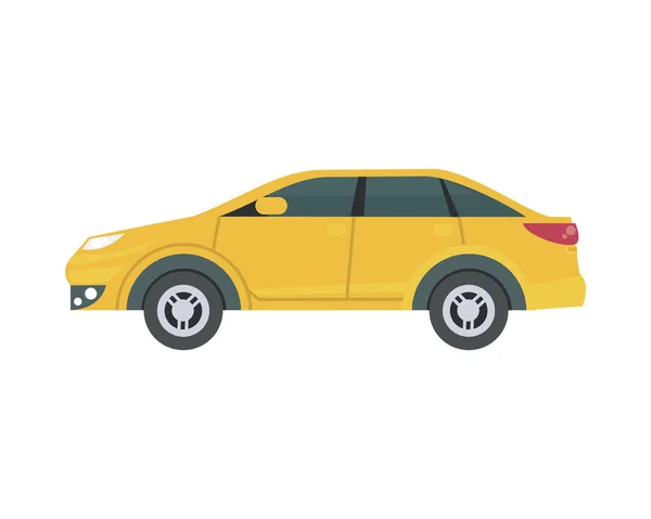 Conception isolée de vecteur de voiture berline jaune — Image vectorielle
