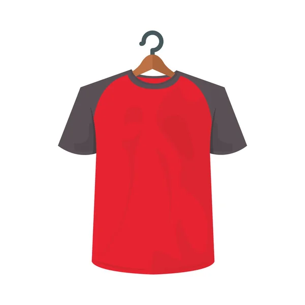 Rojo aislado con diseño vectorial de camiseta gris — Vector de stock
