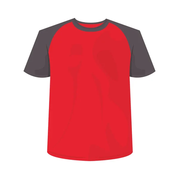 Rojo aislado con diseño vectorial de camiseta gris — Vector de stock