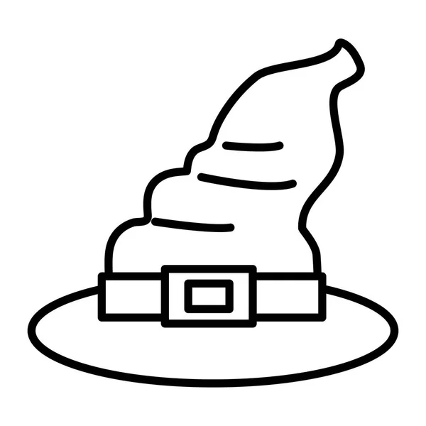 Halloween strega cappello stile linea icona vettoriale design — Vettoriale Stock
