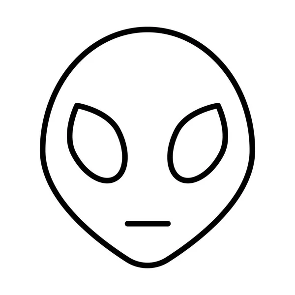 Conception vectorielle d'icône de style de ligne de visage étranger — Image vectorielle