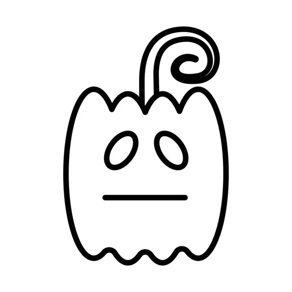 Halloween calabaza línea de dibujos animados icono de estilo diseño de vectores — Vector de stock