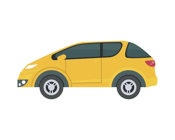 Conception isolée de vecteur de voiture jaune — Image vectorielle