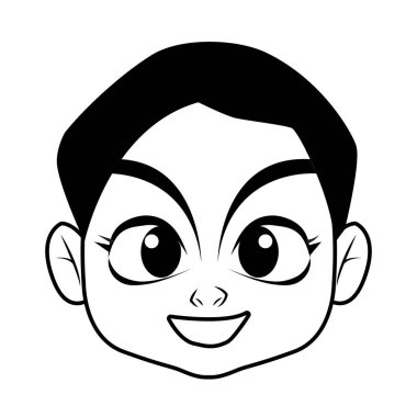 kadın baş karikatür vektör tasarımı