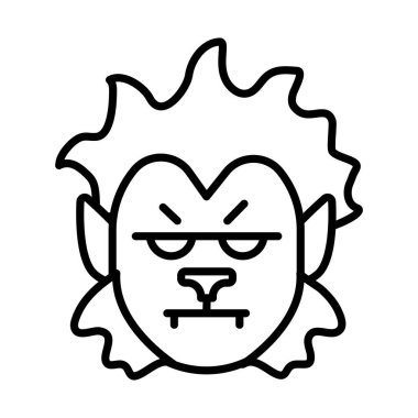 Cadılar Bayramı kurt adam maskesi çizgisi biçim vektör tasarımı