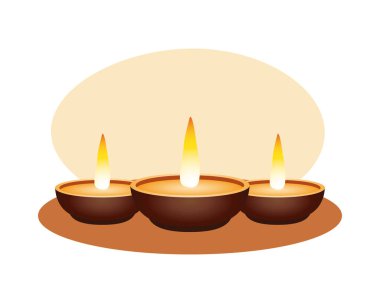 İzole edilmiş diwali mum vektör tasarımı