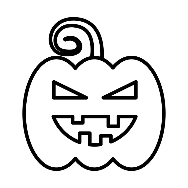 Halloween pompoen cartoon lijn stijl pictogram vector ontwerp — Stockvector