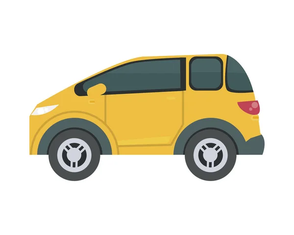 Conception isolée de vecteur de voiture jaune — Image vectorielle