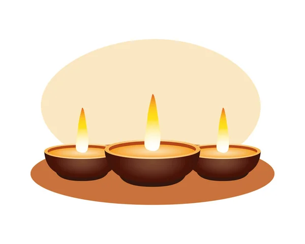 Απομονωμένα κεριά diwali vector design — Διανυσματικό Αρχείο