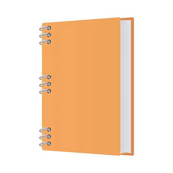 Isoliertes orangefarbenes Notebook-Vektor-Design — Stockvektor