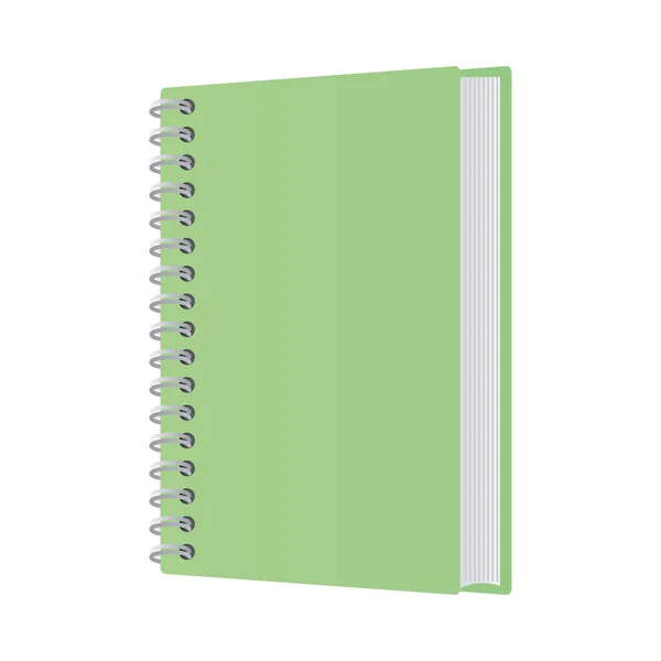 Geïsoleerde mockup groen notebook vector ontwerp — Stockvector