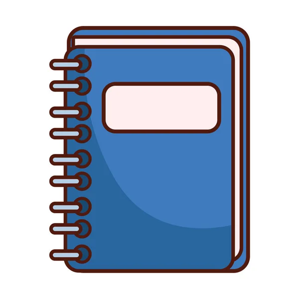 Schule blaues Notizbuch Vektor Design — Stockvektor