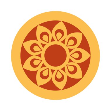 İzole edilmiş mandala renkli vektör tasarımı