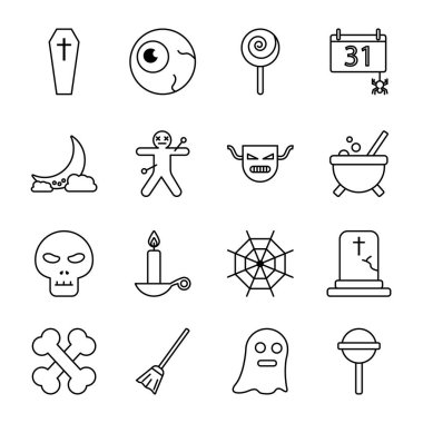 Cadılar Bayramı çizgi biçimi koleksiyon vektör tasarımı