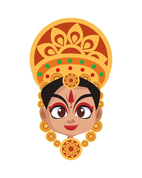 Diwali aislado mujer dibujos animados cabeza vector diseño — Archivo Imágenes Vectoriales