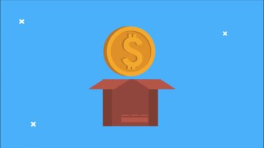 para kutusu içinde para ile finansal animasyon