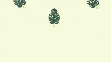 Tropikal egzotik yapraklar ekoloji animasyon desen arka planı