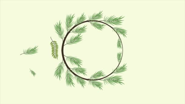 Tropical exotics leafs ecology animation wreath crown — Stock Video