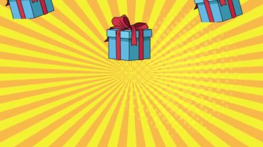 Giftbox sunar. Pop sanat tarzı.