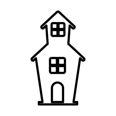 İzole edilmiş perili ev siluet vektör tasarımı