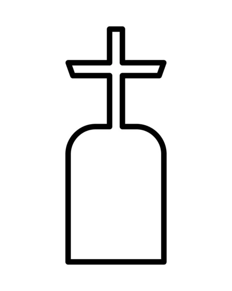 Grave with cross vector design — Stock Vector