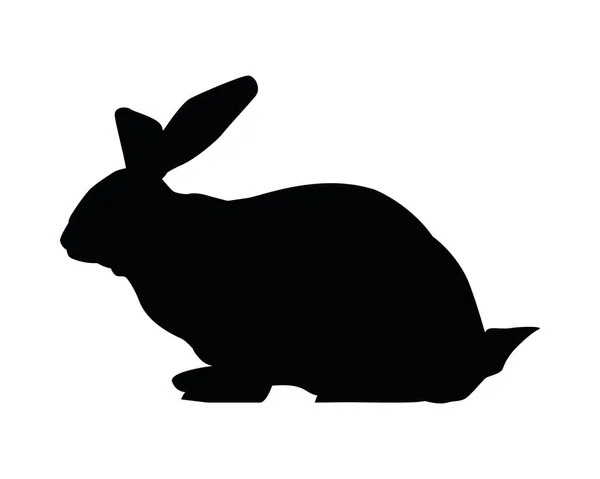 Niedliche wilde Kaninchen Tier Natur Silhouette — Stockvektor