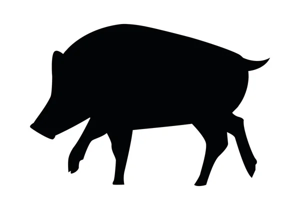 Wildschwein Tier Natur Silhouette — Stockvektor