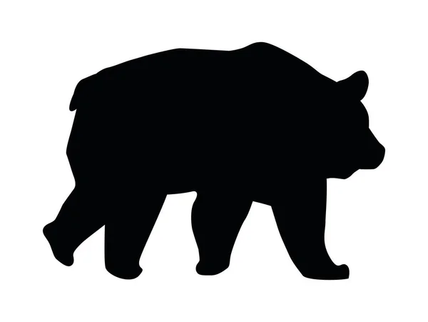 Silueta animal bestia oso salvaje — Vector de stock