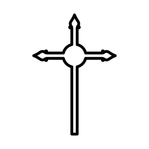 Diseño de vectores de silueta cruzada cristiana y católica — Vector de stock