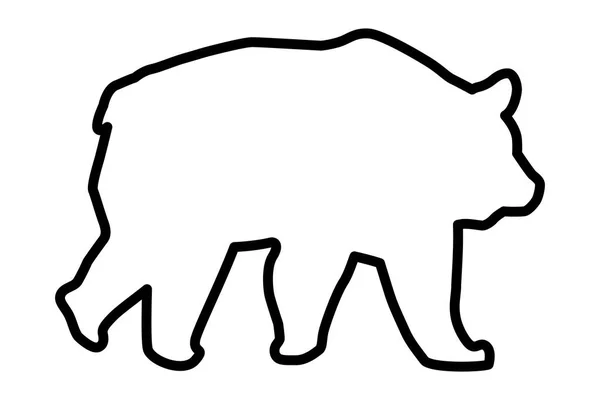Silhouette animale bestia orso selvatico — Vettoriale Stock