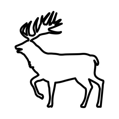 Vahşi ren geyiği hayvan silueti doğa simgesi