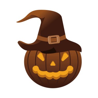 Cadılar bayramı balkabağı ve cadı şapkası