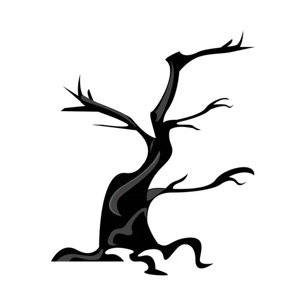 Halloween arbre sec icône isolée — Image vectorielle