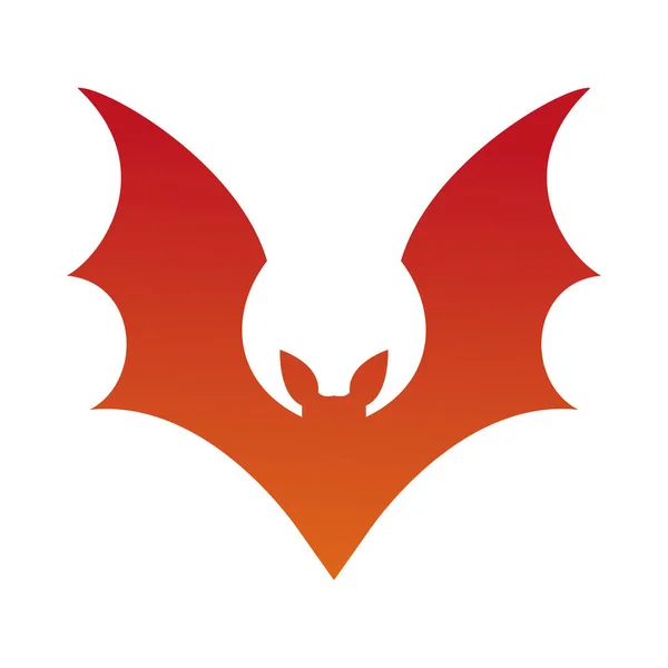 Halloween orange bat silhouette vector design — Stock Vector