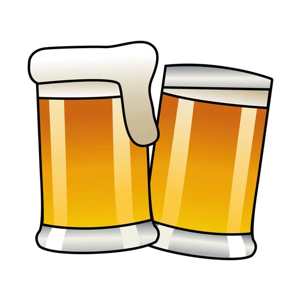 Frascos de cerveja bebidas ícone isolado — Vetor de Stock
