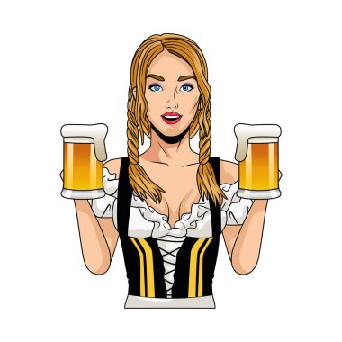 Bira karakterli seksi Alman kadın.