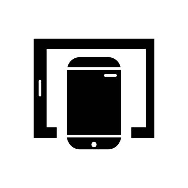 akıllı telefon ve tablet cihazları teknik siluet biçimi simgesi